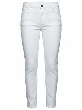 White House Black Market White Skimmer Jeans Denim Slim Straight Ankle WHBM 14